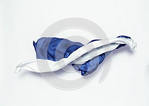 Abstract blue and white fabric in motion