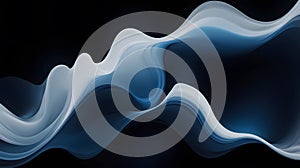 Abstract Blue and White Flowing Waves