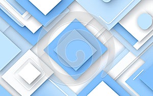 Abstract Geometric Background in Light Blue and White