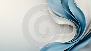 Abstract blue and white wave pattern on a light gray background