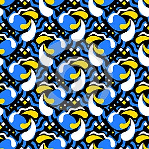 Abstract Blue white and yellow pattern