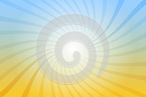 Abstract blue and yellow background with sun ray. Summer vector illustration