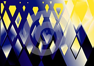 Abstract Blue Yellow and Black Fluid Color Triangle Pattern Background Graphic