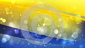 Abstract Blue and Yellow Blurry Lights Background Vector