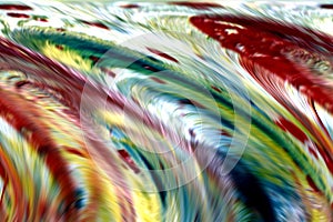 Abstract blue yellow orange white green gold red colors and background. Lines in motion