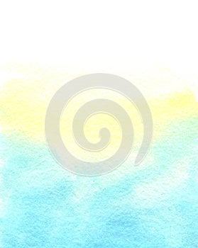 Abstract blue and yellow watercolor background