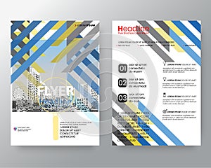 Abstract blue & Yellow weave Brochure annual report cover Flyer Poster design Layout template in A4 size