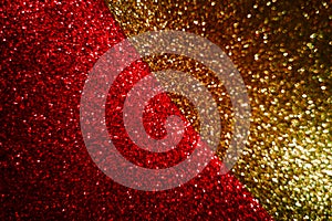 Abstract blur backdrop diagonal of gold red shining sparkling or shimmer glitter textures.Copy space,Christmas, New Year