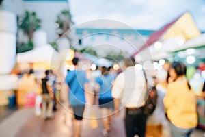 Abstract blur background crowd people in shopping mall for background, Vintage toned