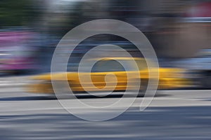 Abstract Blur Background New York City Yellow Cab photo