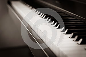 Abstract blur background. Piano key. Music instrument