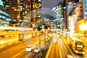 Abstract blur Beautiful architecture building exterior cityscape of hong kong city skyline