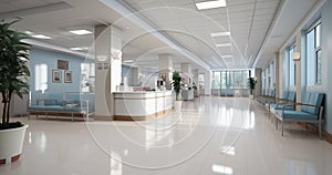 Abstract blur beautiful luxury hospital interior, perspective for backgrounds