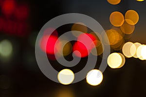 Abstract blur bokeh light background on a city street