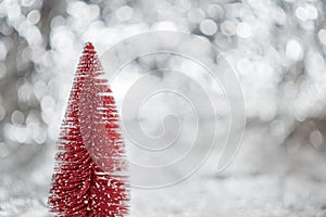 Abstract blur Christmas Tree bokeh background.