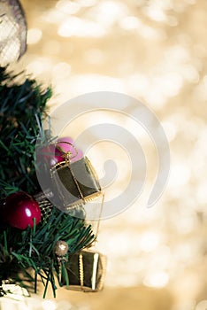 Abstract blur Christmas Tree bokeh background.