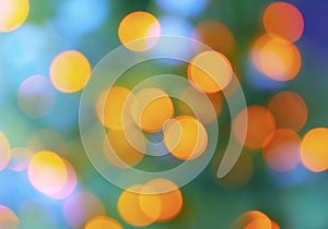 Abstract blur city rush green yellow purple light background.