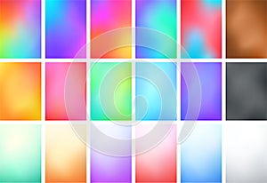 Abstract Blur Color Gradient Background Set A4 Portrait