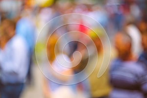 Abstract blur crowd of people on the street