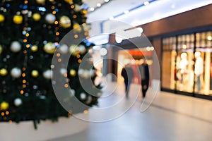 Abstract blur and defocused beautiful shopping mall and department store interior for background