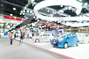 Abstract blur and defocused car and motor exhibition show event