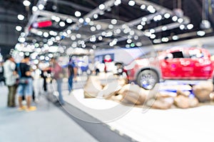 Abstract blur and defocused car and motor exhibition show event