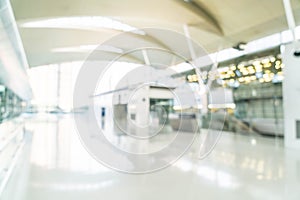 abstract blur and defocused in empty train station or airport wi