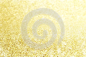 Abstract blur gold glitter christmas event celebration card design background concept - shiny light dust sparkle festive