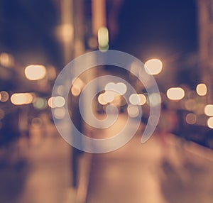 Abstract blur image of Road in Night time with bokeh