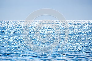 Abstract blur light on sea and ocean background for summer season. Summer background