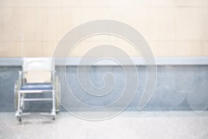 Abstract blur luxury hospital hall. Blur clinic corridor interior background