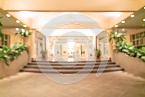 Abstract blur luxury hotel lobby for background