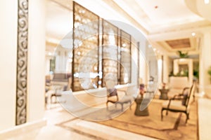 Abstract blur luxury hotel lobby for background