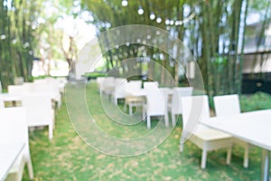 Abstract blur outdoor restaurant for background