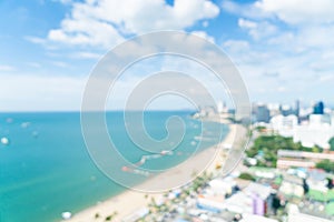 Abstract blur Pattaya city skyline view in Thailand