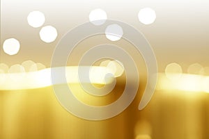 Abstract blur soft focus blinking light gold horizontal copy space background