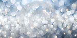 Abstract Blur White and Silver Background with Soft Shimmer for Display, White Bokeh, Abstract Background photo