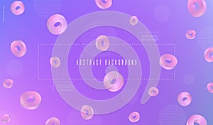 Abstract blurred background 3d dynamic shapes Llight lilac and pink pastel pattern Vector photo