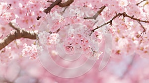 Abstract Blurred Background in Sunlit Idyll, Floral Springtime Beauty.