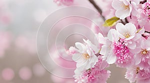 Abstract Blurred Background in Sunlit Idyll, Floral Springtime Beauty with Copy Space.