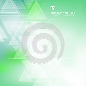 Abstract blurred background with triangles pattern element green