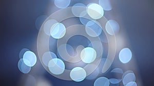 Abstract blurred blue bokeh background of garland