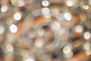 Abstract blurred bokeh background with golden circles