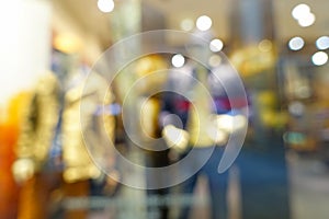 Abstract blurred bokeh background of shopping mall