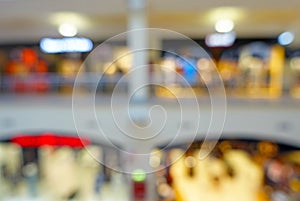 Abstract blurred bokeh background of shopping mall