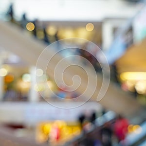 Abstract blurred bokeh background of shopping mall