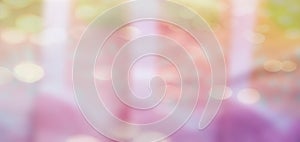 Abstract blurred and bokeh beautiful glowing pastel color of pink and yellow gradient background