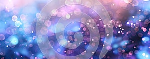 Abstract blurred bokeh lights pattern with purple and blue gradient