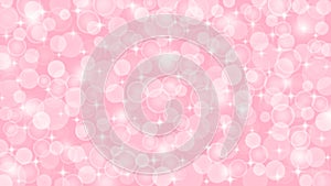Abstract Blurred Bokeh, Sparkles and Bubbles in Light Pink Background