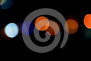 Abstract blurred circle bokeh lights backgrounds, Colorful bokeh of city night light